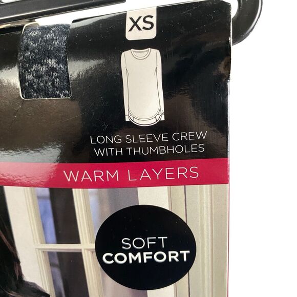 Cuddl Duds Long Sleeve Crew Soft Knit w/Thumb Holes Women's Size X-Small Gray - Picture 5 of 15